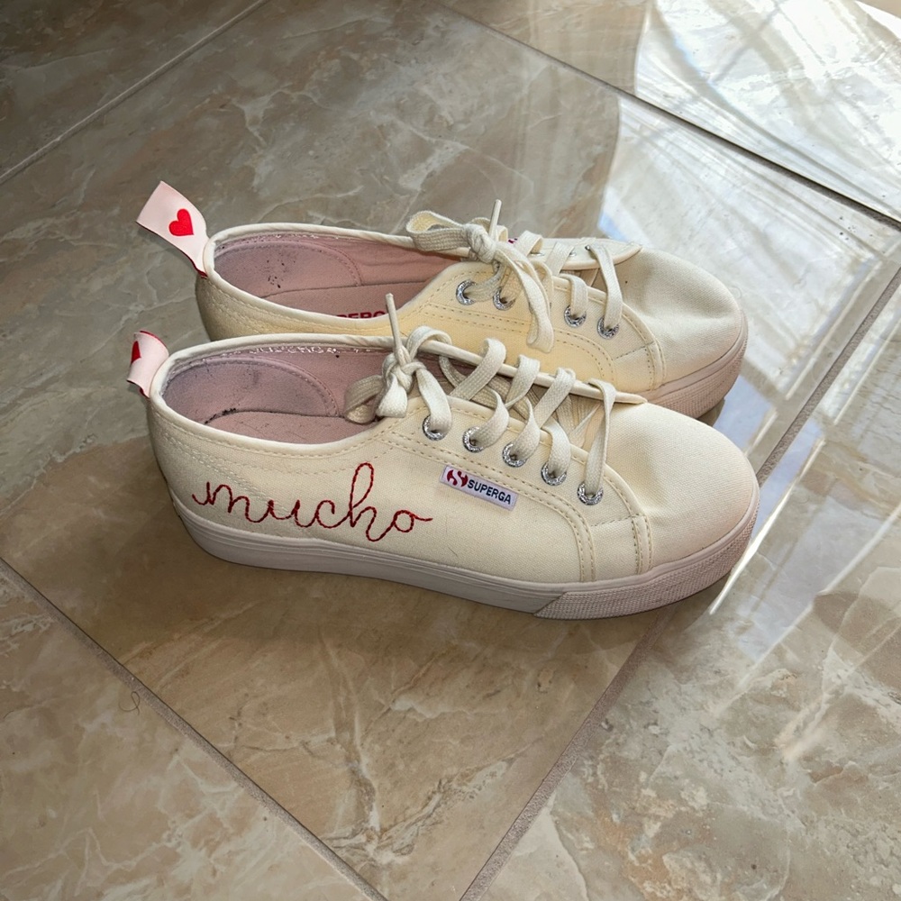 Superga Cream Canvas Sneakers Minimalist Design